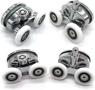YUANQIAN Set of 4 Oval Butterfly Twin Wheel Shower Door Rollers 25MM