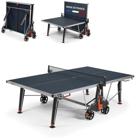 CORNILLEAU - 500X Outdoor Table Tennis Table - Folding & Compact - Weather and Schockproof - 6mm Laminate Top - Point Counters - Corner Protection Pads - Blue or Black