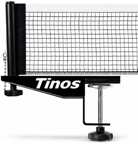 TINOS Premium Table Tennis Net and Post, Pro Screw Clamp Ping Pong Net