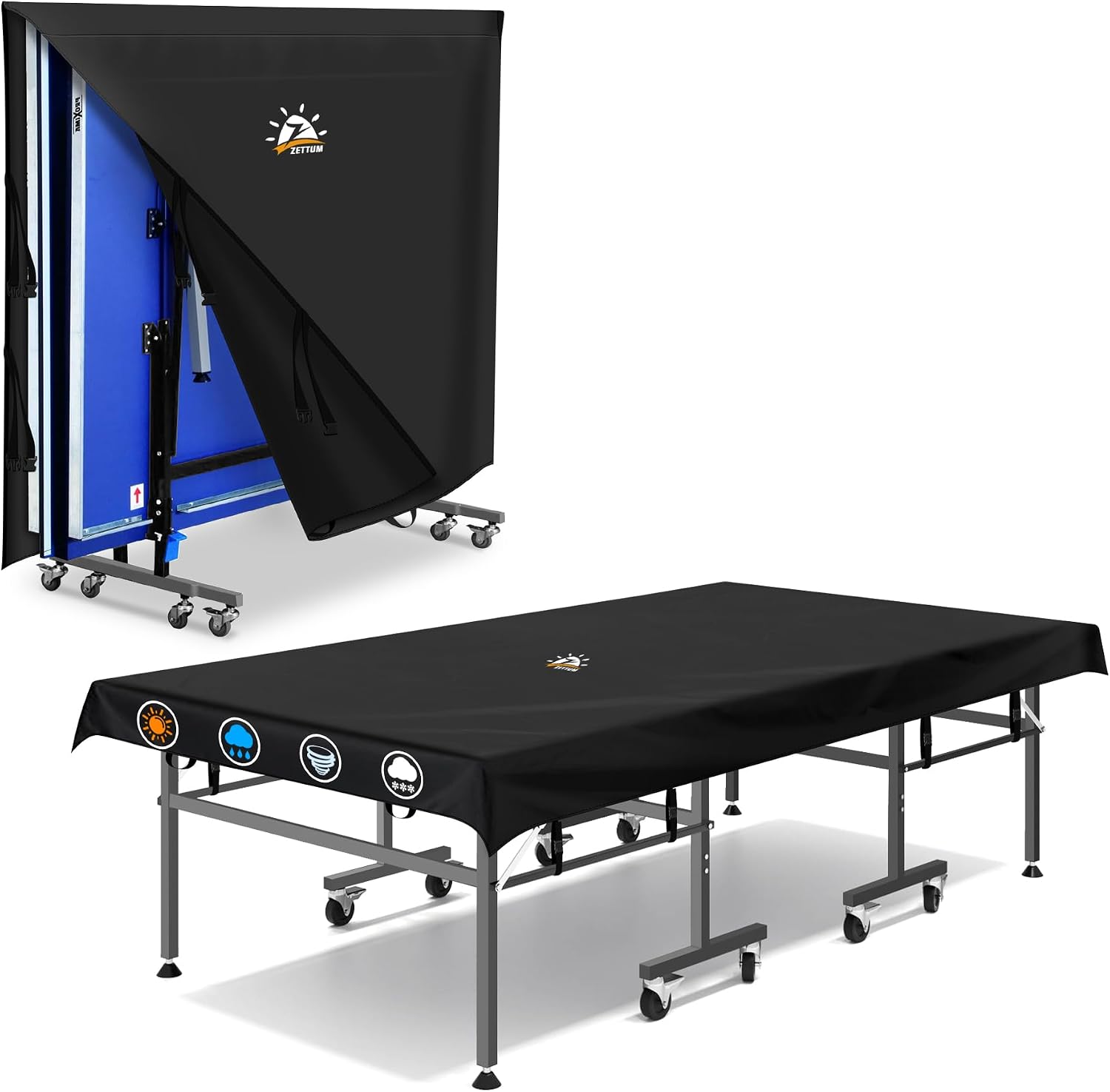 Zettum Ping Pong Table Cover - Table Tennis Cover Waterproof & Heavy Duty, 60...
