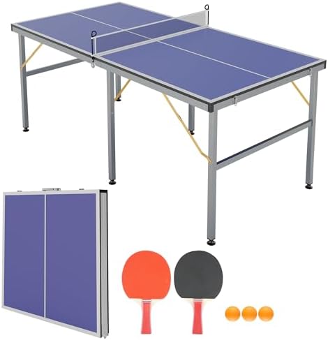 6x3ft Mid-Size Professional Portable Folding Ping Pong Table